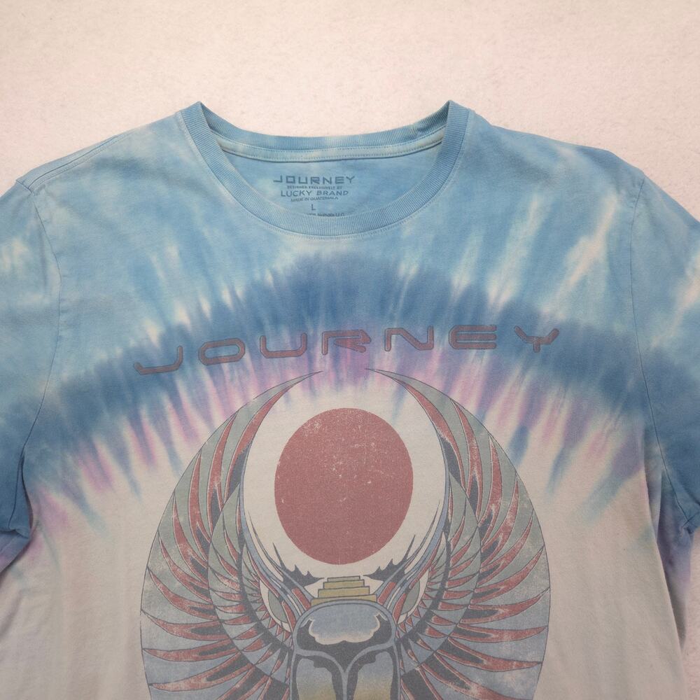 Journey Band Short Sleeve Graphic Crew Neck T Shirt Adult Mens Size L Tie Dye